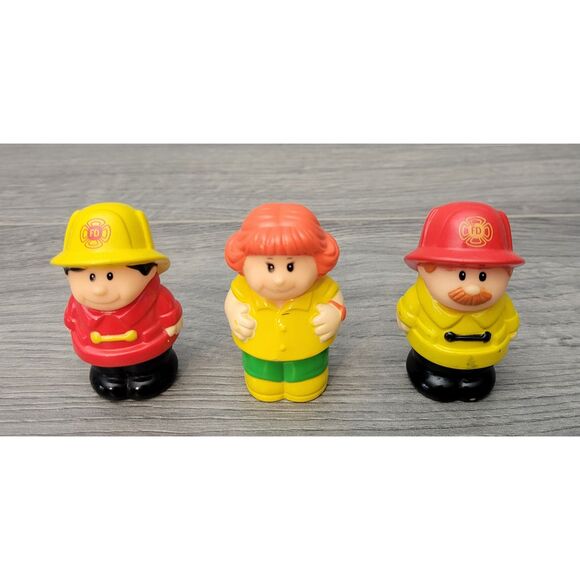 VTG 1998 Lot of 3 Shelcore Play Figures 2 Firefighters 1 Chunky PPL (W) Red Hair - Picture 1 of 13